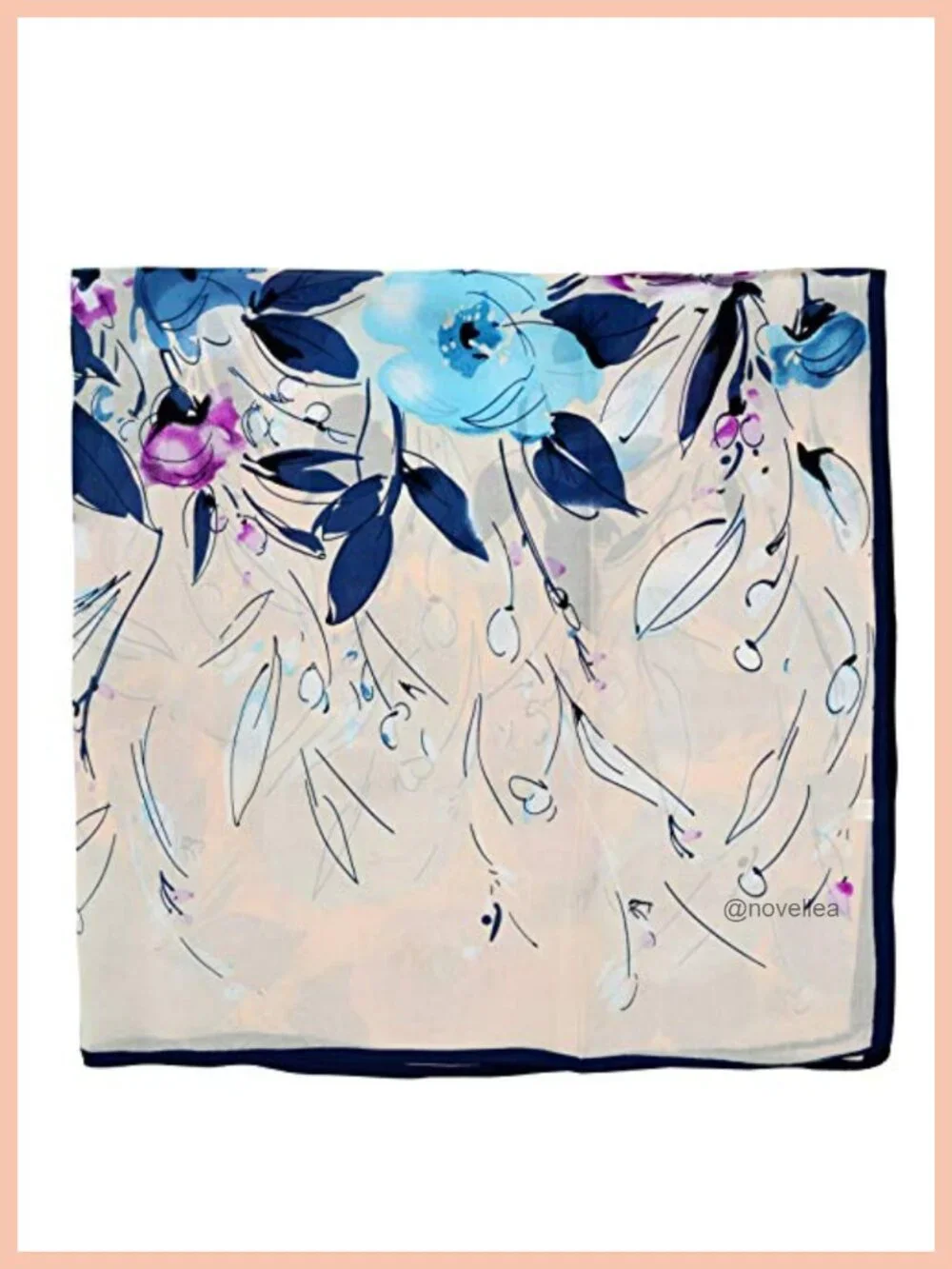 100% Silk Graphic Print Square Scarf 33x33 Inches Fashion Scarf